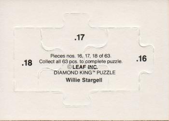 1991 Donruss - Willie Stargell Puzzle #16-18 Willie Stargell Back