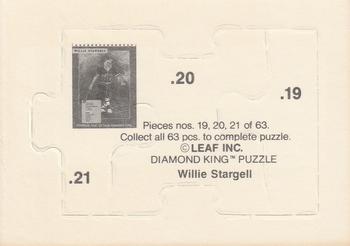 1991 Donruss - Willie Stargell Puzzle #19-21 Willie Stargell Back