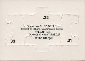 1991 Donruss - Willie Stargell Puzzle #31-33 Willie Stargell Back