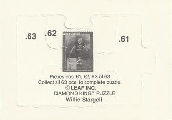 1991 Donruss - Willie Stargell Puzzle #61-63 Willie Stargell Back
