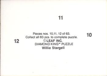 1991 Donruss - Willie Stargell Puzzle #10-12 Willie Stargell Back