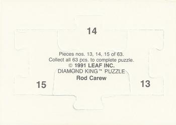 1992 Donruss - Rod Carew Puzzle #13-15 Rod Carew Back