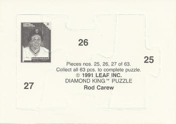 1992 Donruss - Rod Carew Puzzle #25-27 Rod Carew Back