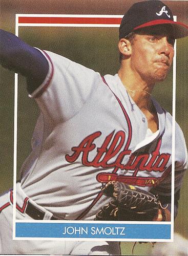 1990 Publications International Hottest 50 Players Stickers #NNO John Smoltz Front