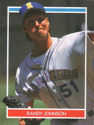 1990 Publications International Hottest 50 Rookies Stickers #NNO Randy Johnson Front