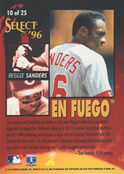 1996 Select - En Fuego #10 Reggie Sanders Back