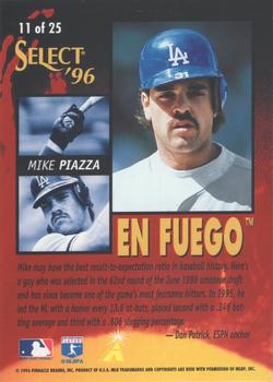 1996 Select - En Fuego #11 Mike Piazza Back