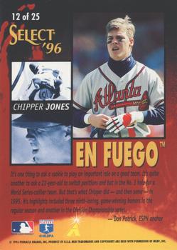 1996 Select - En Fuego #12 Chipper Jones Back