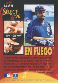 1996 Select - En Fuego #13 Tony Gwynn Back