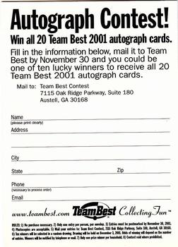 2001 Team Best #NNO Team Best 2001 Autograph Contest! Back