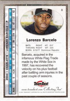 2001 Team Best #8 Lorenzo Barcelo Back