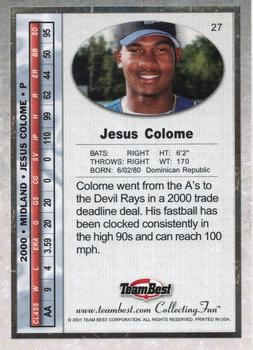 2001 Team Best #27 Jesus Colome Back