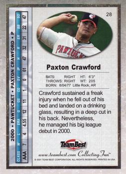 2001 Team Best #28 Paxton Crawford Back