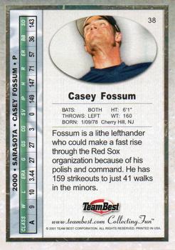 2001 Team Best #38 Casey Fossum Back