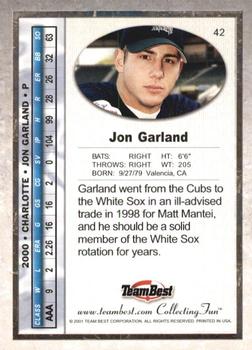 2001 Team Best #42 Jon Garland Back