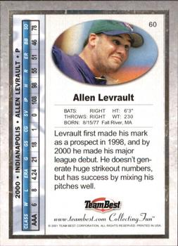 2001 Team Best #60 Allen Levrault Back