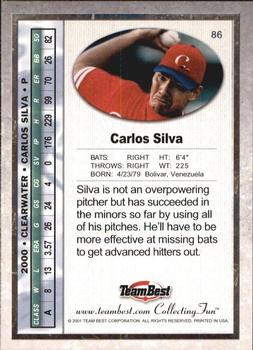 2001 Team Best #86 Carlos Silva Back