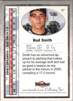 2001 Team Best #87 Bud Smith Back