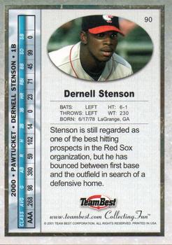 2001 Team Best #90 Dernell Stenson Back