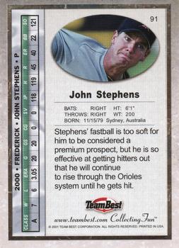 2001 Team Best #91 John Stephens Back