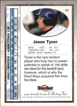 2001 Team Best #96 Jason Tyner Back