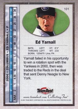 2001 Team Best #101 Ed Yarnall Back