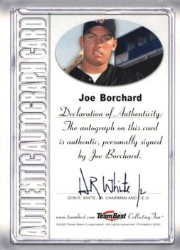 2001 Team Best - Autographs #NNO Joe Borchard Back