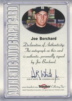 2001 Team Best - Autographs #NNO Joe Borchard Back