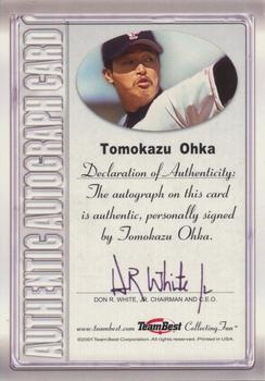 2001 Team Best - Autographs #NNO Tomokazu Ohka Back