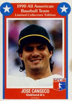 1990 MSA All-American Baseball Team #15 Jose Canseco Front