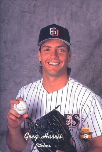 1991 San Diego Padres Smokey #13 Greg Harris Front