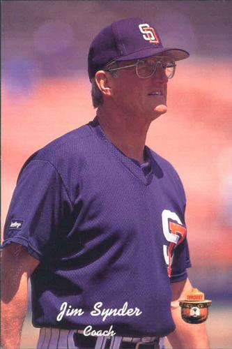 1991 San Diego Padres Smokey #35 Jim Snyder Front