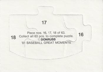 1982 Donruss - Babe Ruth Puzzle #16-18 '81 Baseball Great Moments (Babe Ruth) Back