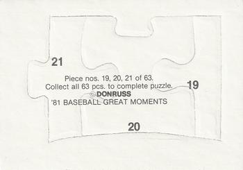 1982 Donruss - Babe Ruth Puzzle #19-21 '81 Baseball Great Moments (Babe Ruth) Back