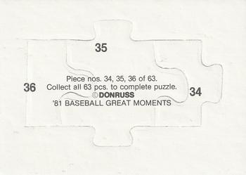 1982 Donruss - Babe Ruth Puzzle #34-36 '81 Baseball Great Moments (Babe Ruth) Back