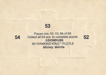 1983 Donruss Hall of Fame Heroes - Mickey Mantle Puzzle #52-54 Mickey Mantle Back
