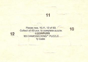 1983 Donruss - Ty Cobb Puzzle #10-12 Ty Cobb Back