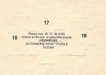 1983 Donruss - Ty Cobb Puzzle #16-18 Ty Cobb Back