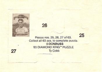 1983 Donruss - Ty Cobb Puzzle #25-27 Ty Cobb Back