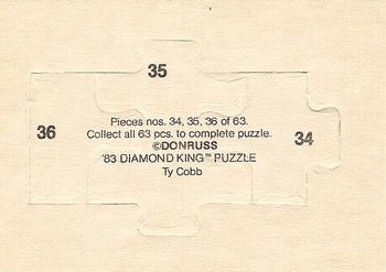 1983 Donruss - Ty Cobb Puzzle #34-36 Ty Cobb Back