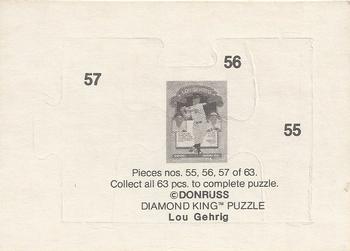 1985 Donruss - Lou Gehrig Puzzle #55-57 Lou Gehrig Back