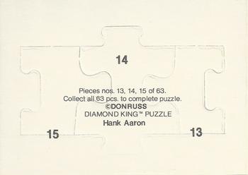 1986 Donruss - Hank Aaron Puzzle #13-15 Hank Aaron Back