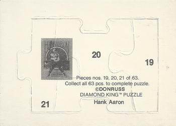 1986 Donruss - Hank Aaron Puzzle #19-21 Hank Aaron Back