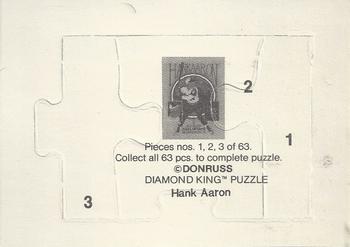 1986 Donruss - Hank Aaron Puzzle #1-3 Hank Aaron Back