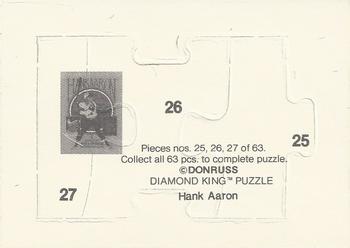 1986 Donruss - Hank Aaron Puzzle #25-27 Hank Aaron Back