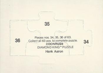 1986 Donruss - Hank Aaron Puzzle #34-36 Hank Aaron Back