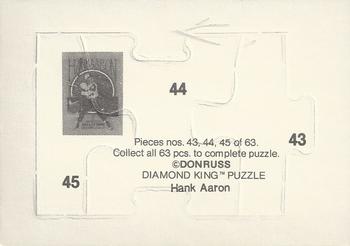 1986 Donruss - Hank Aaron Puzzle #43-45 Hank Aaron Back