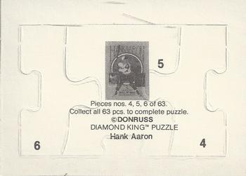 1986 Donruss - Hank Aaron Puzzle #4-6 Hank Aaron Back