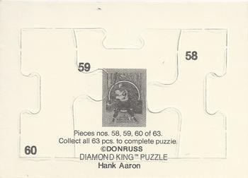 1986 Donruss - Hank Aaron Puzzle #58-60 Hank Aaron Back