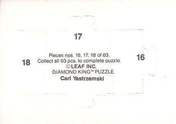 1990 Donruss - Carl Yastrzemski Puzzle #16-18 Carl Yastrzemski Back